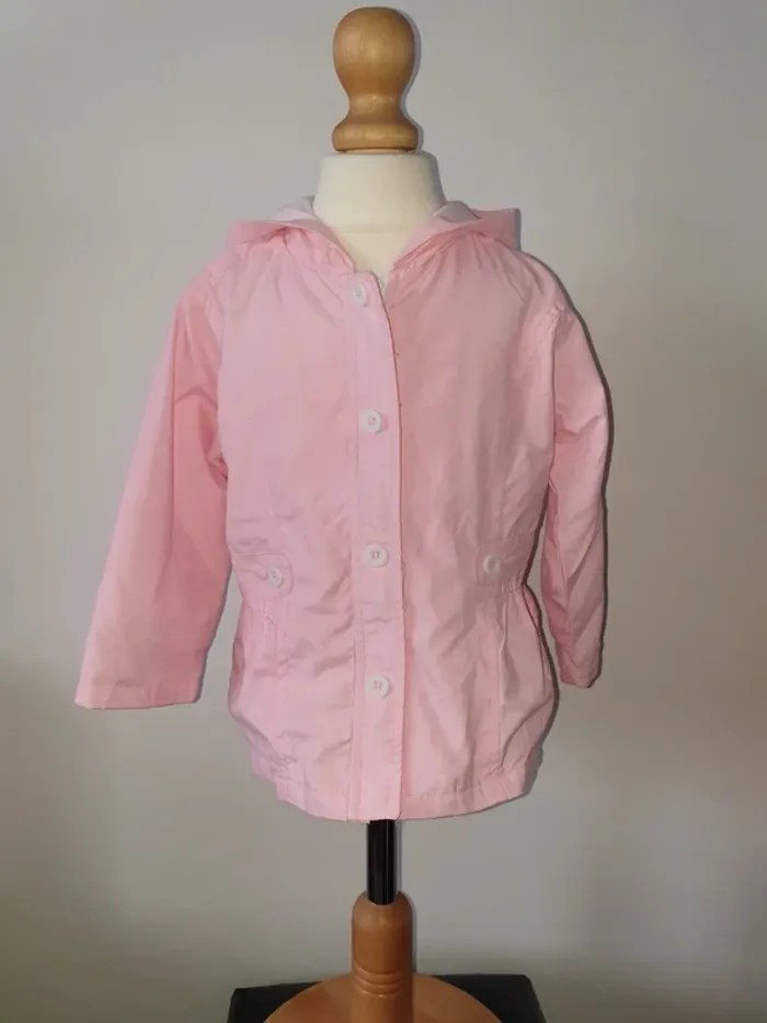 Veste a capuche / trench rose 24 mois neuve