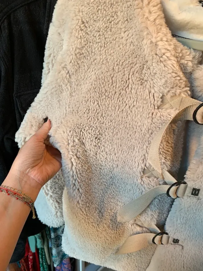 Veste en polaire peluche beige Cop. Copine - photo numéro 7