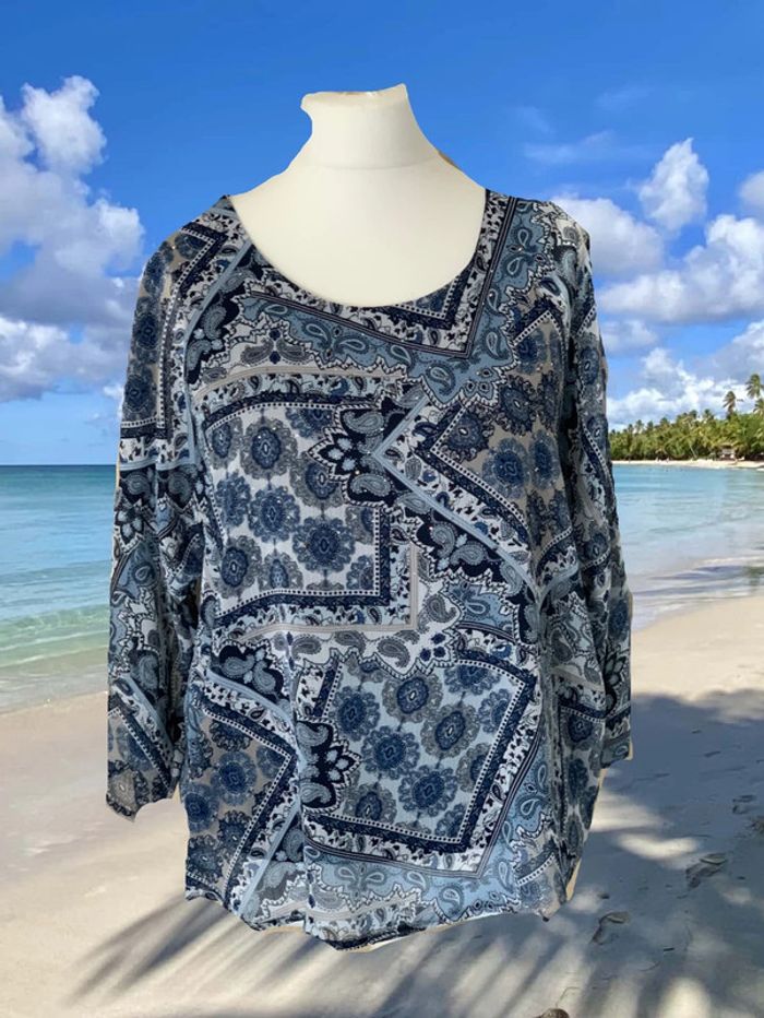 Tunique XL strass bleu marine