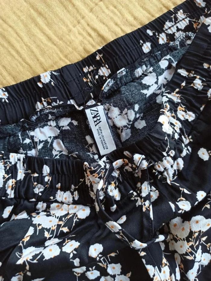 Pantalon fluide fleuri Zara M - photo numéro 4