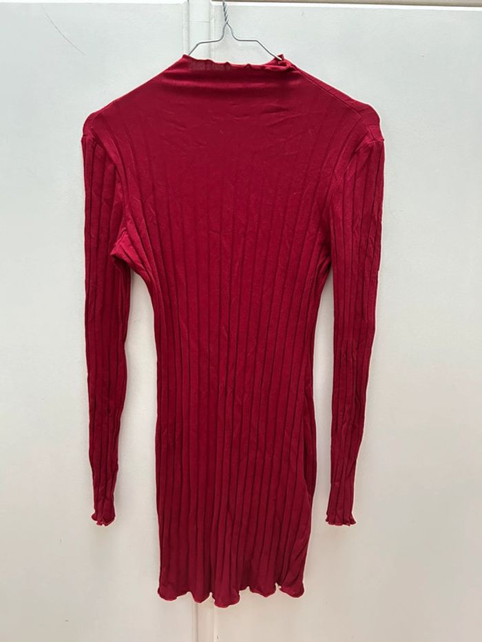 Robe courte en coton - mode tricot - bordeaux 34 XV