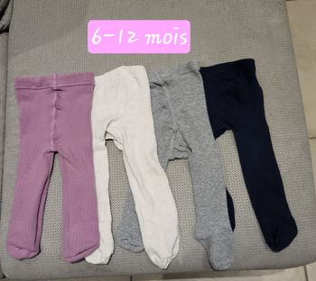 Lot de 4 collants bébé fille 6-12 mois