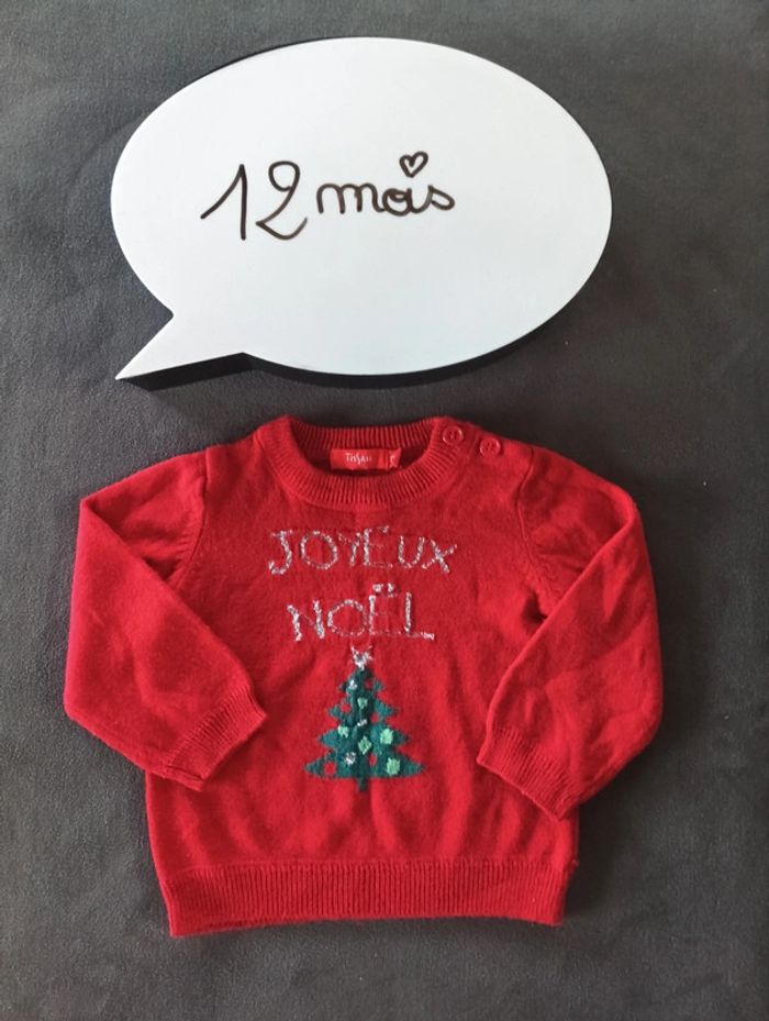 Pull de Noël fin Mixte 12 mois Sapin Joyeux Noël Tissaia