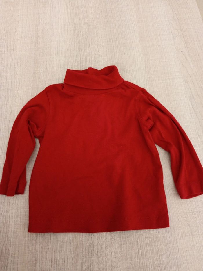 Sous-pull rouge chaud bébé 12M | Tex Baby | Hiver - Manches longues