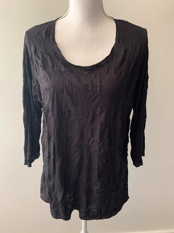 Blouse plissée noire  Toscane T44 XXL