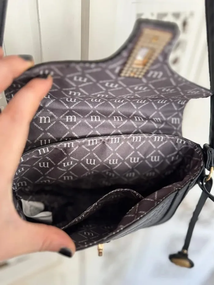 Sac noir bandoulière effet crocodile Manoukian Neuf - photo numéro 7