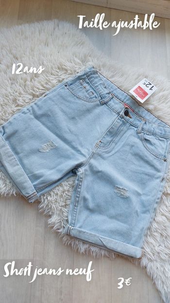 Short en jeans 12 ans
