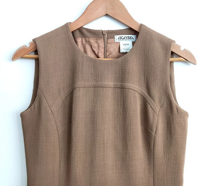 Robe marron camel sans manches. Agatha girls. Laine. Taille 36 - photo numéro 2