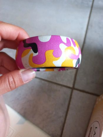 Bracelet manchette neuf jaune rose noir