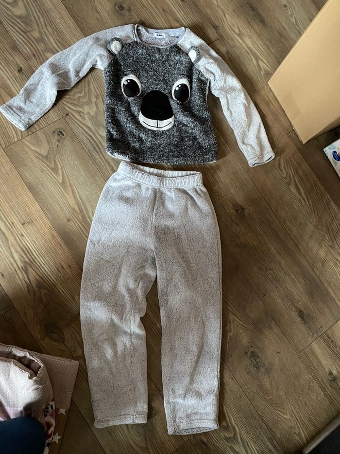 Pyjama 6/8 ans épais hiver gris koala - photo numéro 5