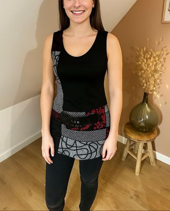 🤍 Robe noir & grise cache cache taille 2 ( 38/40 ) 🤍