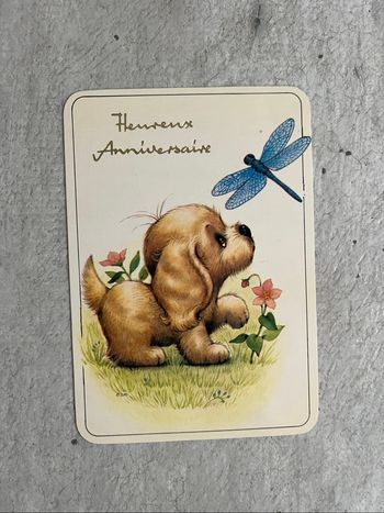 Lot 6 cartes heureux anniversaire libellule