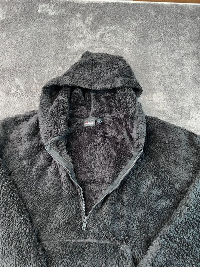 Pull sweat Polaire à capuche avec zip Fila noire – Taille L Homme - photo numéro 9