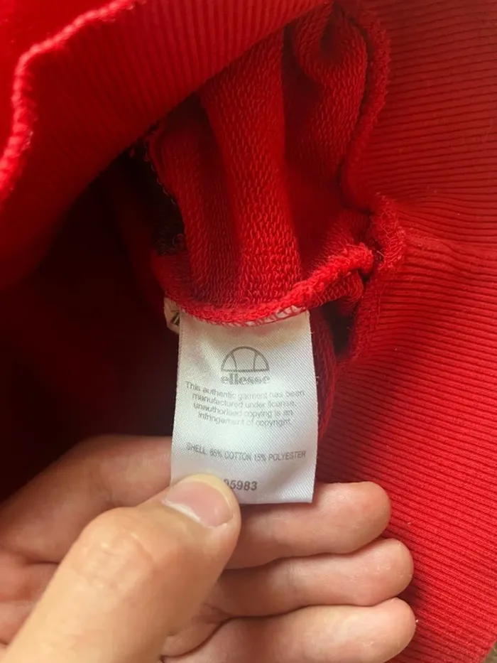 Sweat-shirt à capuche Ellesse /36 /Rouge et Noir / Excellent - photo numéro 7