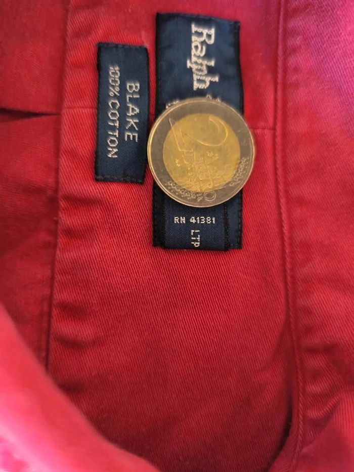 Chemise Ralph Lauren - Blake 100 % Cotton - Logo brodé marine - Bordeaux - Taille XXL - photo numéro 9