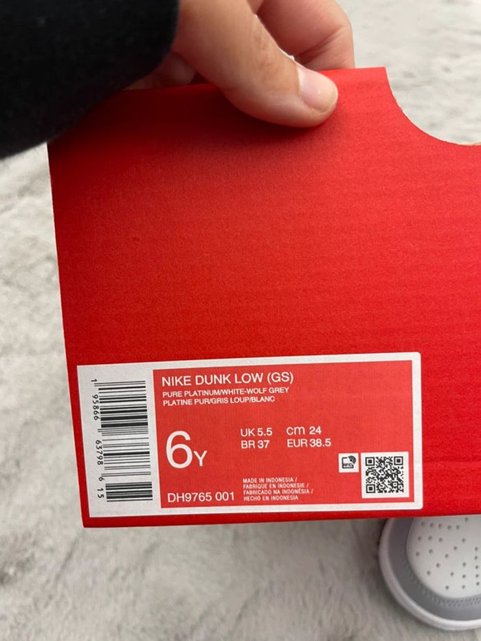 Basket Nike dunk low grise - 38,5 - photo numéro 8