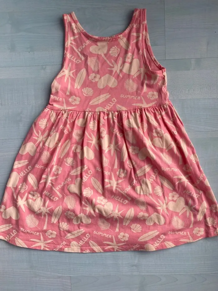 Robe estivale rose et beige orchestra 8 ans