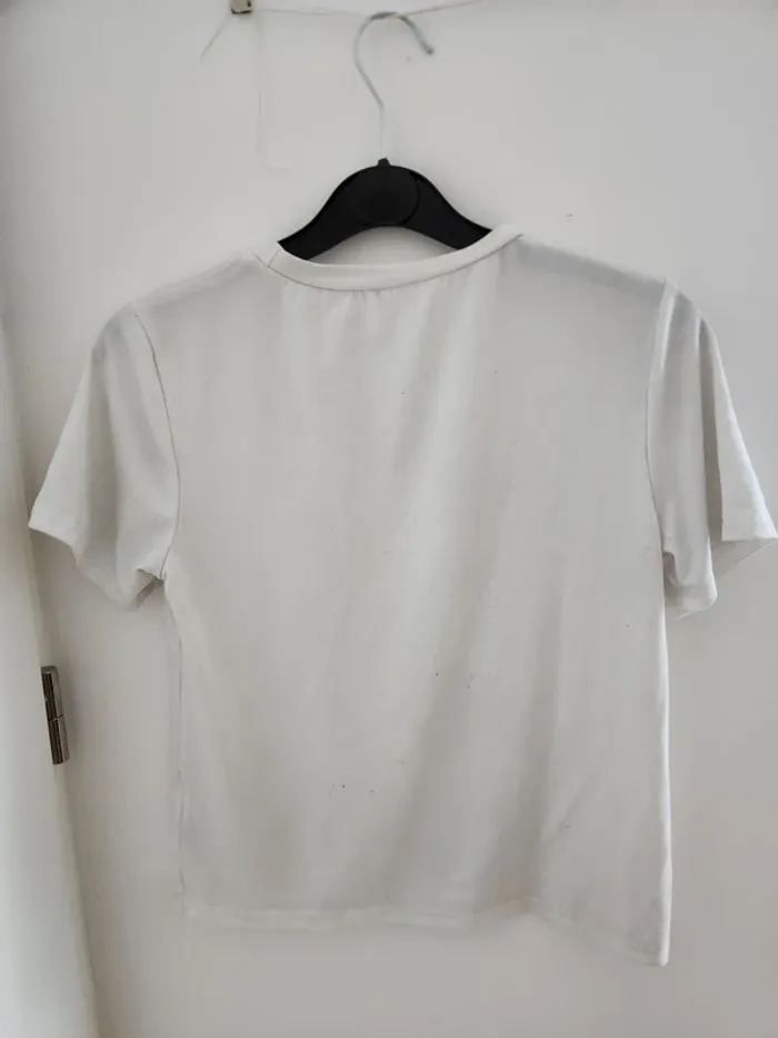 T-shirt blanc col rond Taille 13 ans - photo numéro 2