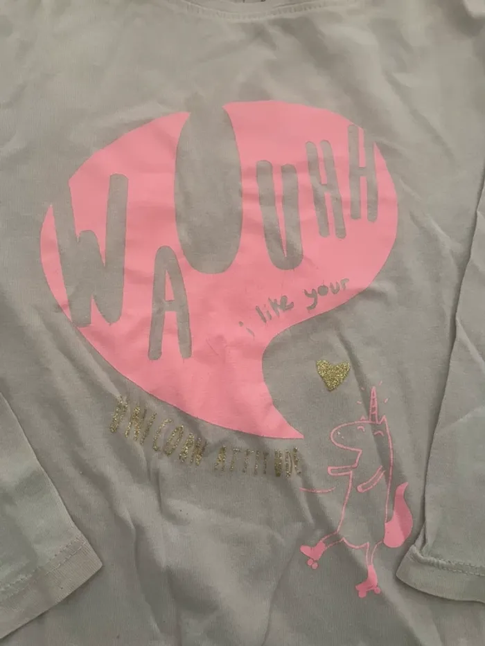 Tee shirt manches longues gemo fille taille 5 ans - photo numéro 3