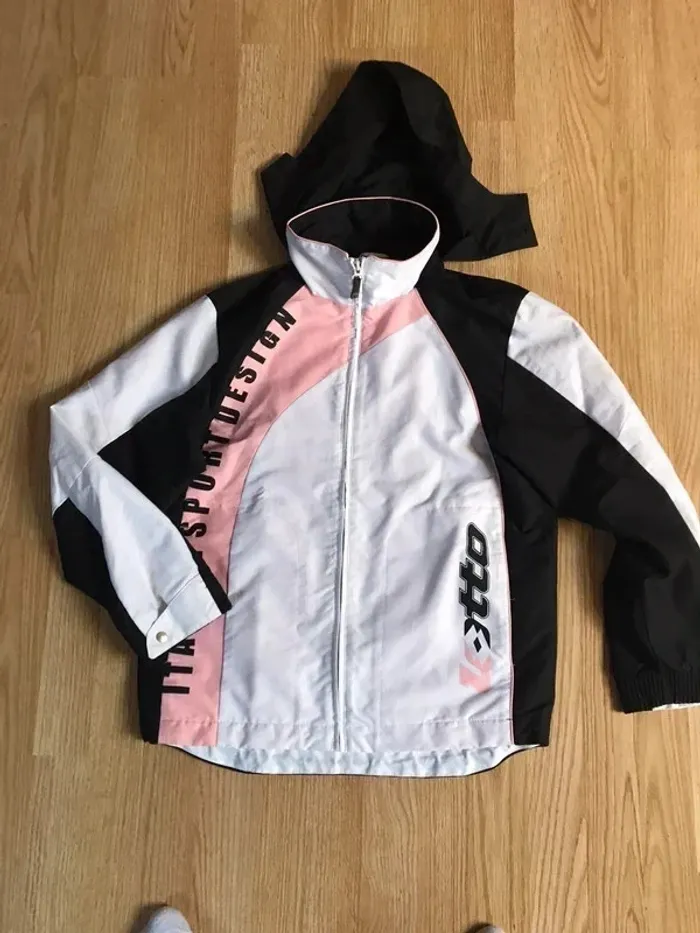 Veste Lotto femme imperméable blanc noir rose taille Xs