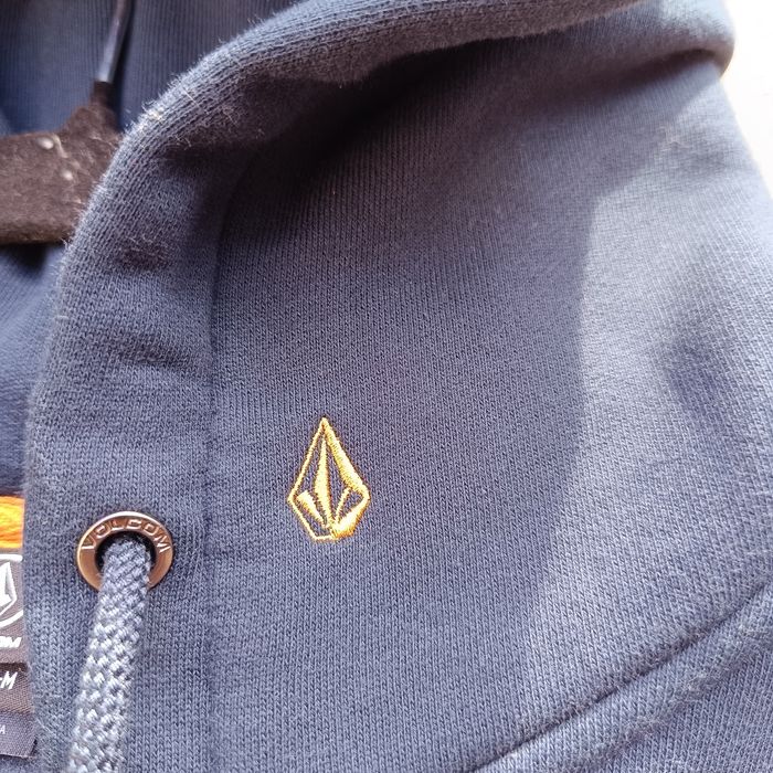 Veste Gilet Full Zip Volcom à capuche Neuf taille M Bleu marine Camel et Gris logo brodé - photo numéro 3