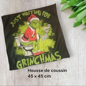 Housse de coussin Grinch Noël