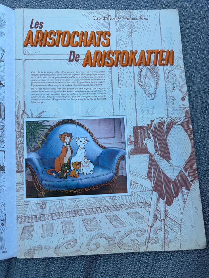 Album vignettes Panini grand format complet ancien Walt Disney Les Aristochats chats autocollants - photo numéro 4