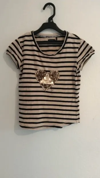 tee shirt manches courtes rayé ikks fille 10 ans