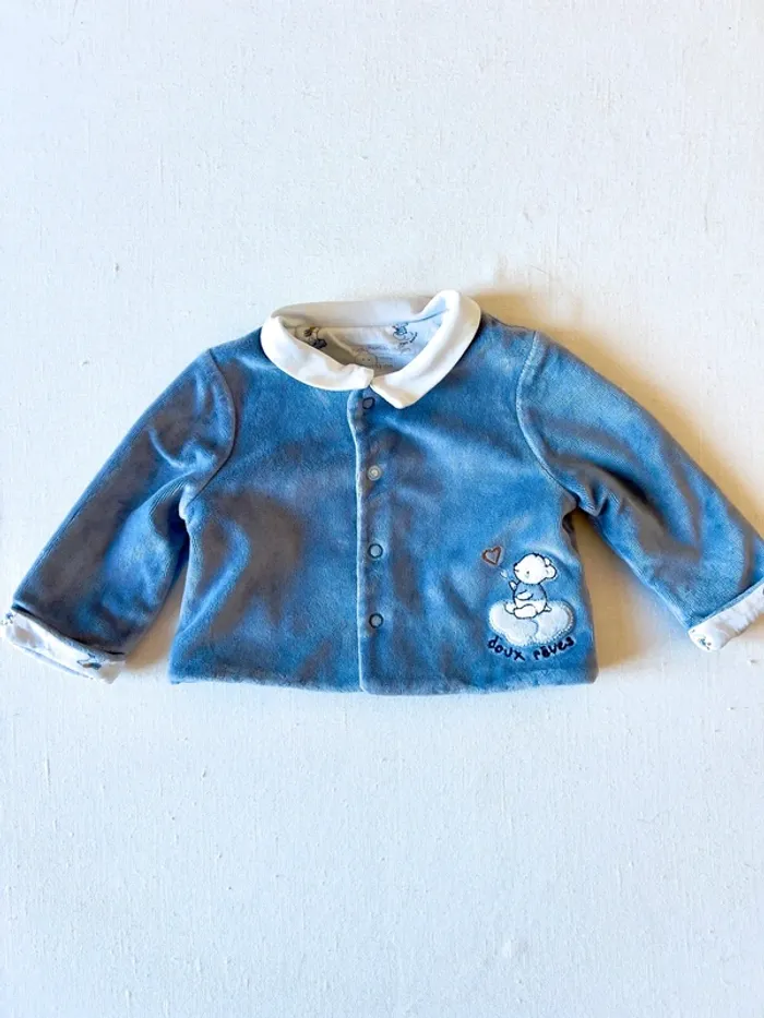Ensemble Sergent Major 3 mois – Grenouillère + veste velours – parfait état - photo numéro 7