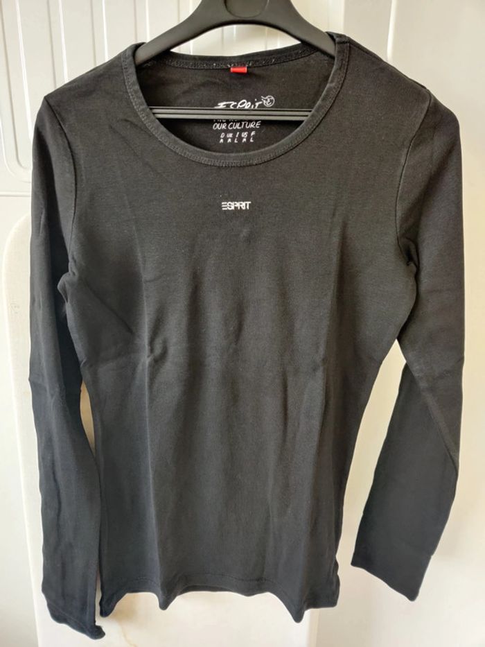 Tee-shirt longues manches noir esprit