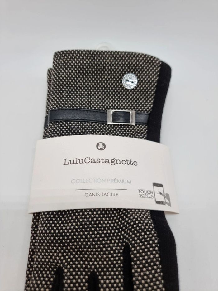 Lulu Castagnette gants tactiles noir blanc * collection prémium * - photo numéro 3
