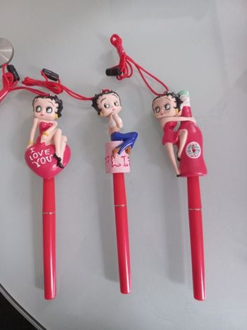 Lot de 3 stylos betty boop de collection