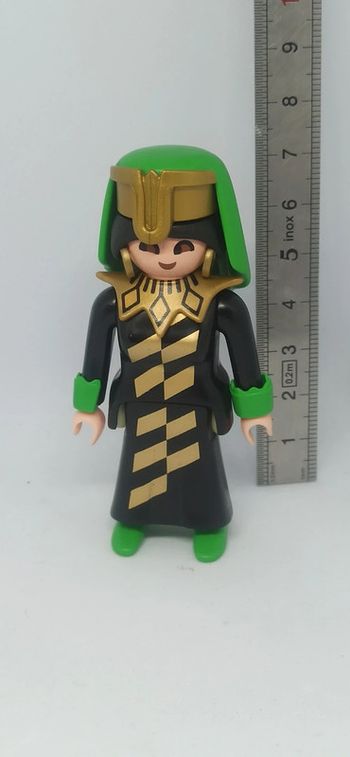 Femme sorcière avec robe noire et foulard vert playmobil