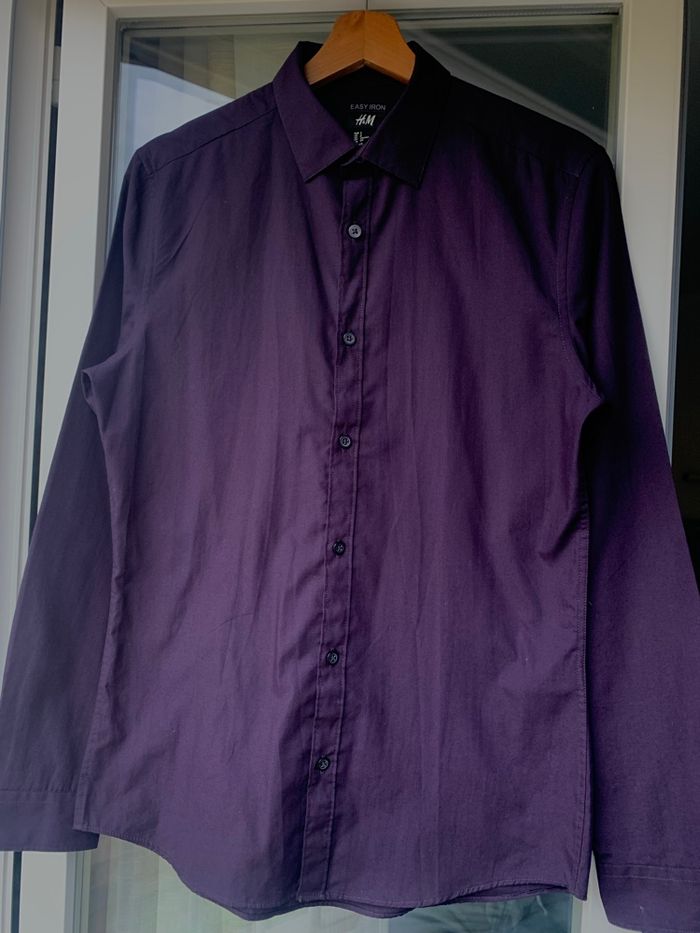 Chemise H&M violet bordeaux taille S - photo numéro 4