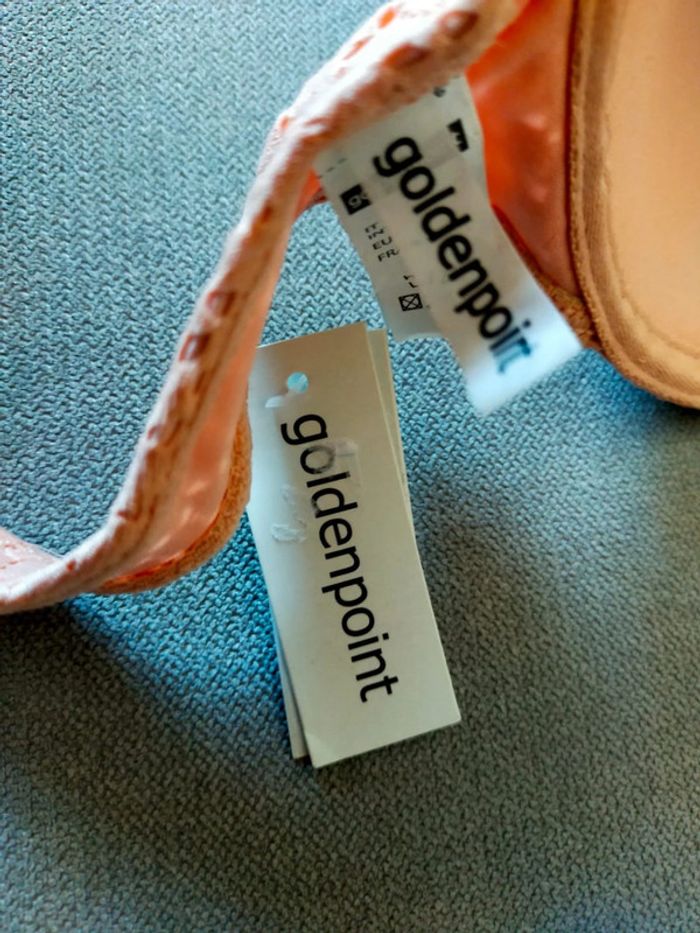Haut de bikini corail texturé – Taille 85 – Goldenpoint - photo numéro 4