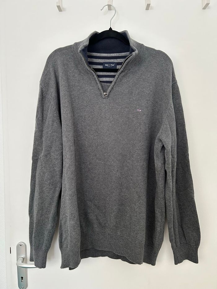Pull gris en maille col camionneur Eden Park