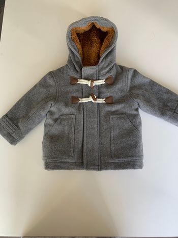 Manteau duffle-coat en lainage gris 9/12 mois ou 74 cm