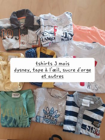 9 t-shirts garçon 3 mois
