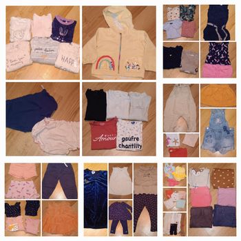 Lot vêtements fille 18 mois - 73 pièces