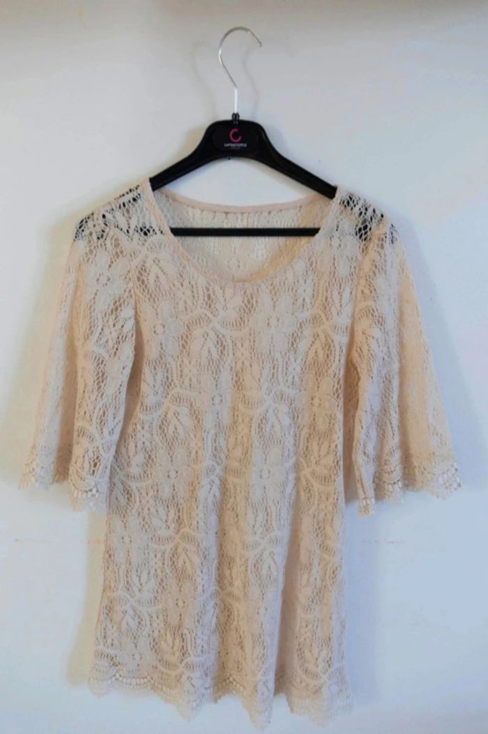 C49 robe maille beige S