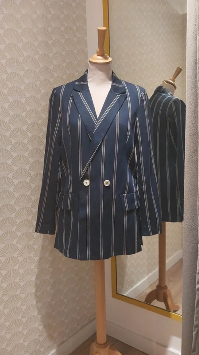 Veste Blazer Marine Rayure DDP - photo numéro 2