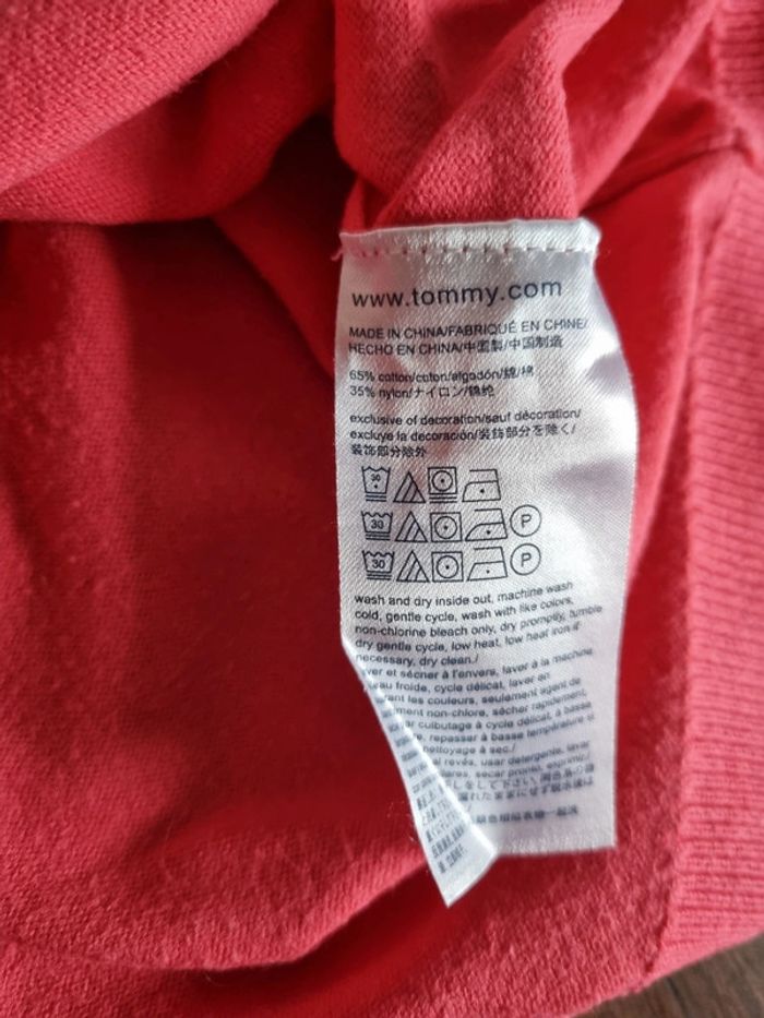 Sweat Pull over col V Tommy Hilfiger rose Femme taille xxs - photo numéro 4
