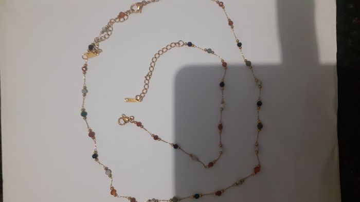 Collier acier inoxydable +bracelet  perles naturelles - photo numéro 2