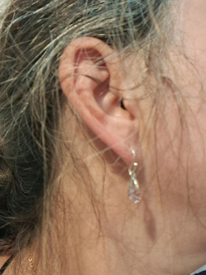 Boucles d oreilles cristal rose - photo numéro 5