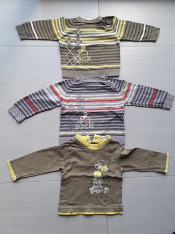 Lot de 3 hauts manches longues 18 mois