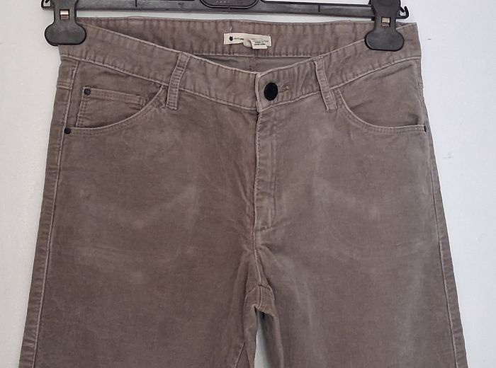 Jean en velours beige/gris - photo numéro 2