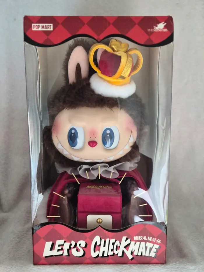 Labubu Pop Mart Let's Checkmate KING 37 cm NEUF scellé + facture authentique