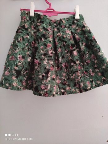 Jupe courte vert rose blanc vintage