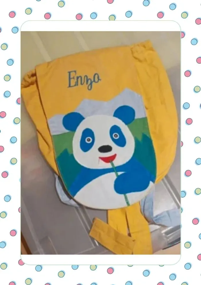 Sac a dos enfant en tissus fait main