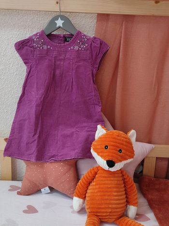 Robe en velours avec broderie - Violette - 23 mois - Très bon état - Tout compte fait